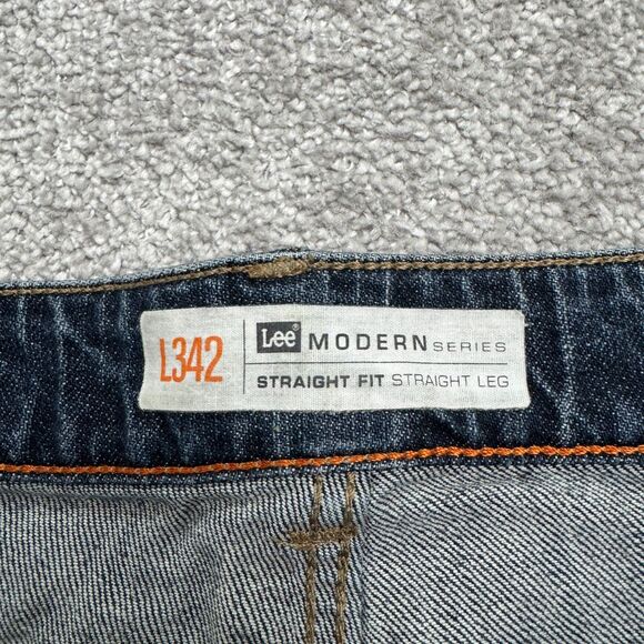 Lee Modern Series L342 Straight Leg Denim jeans 34x32 Blue Dark Wash Casual - Picture 6 of 15